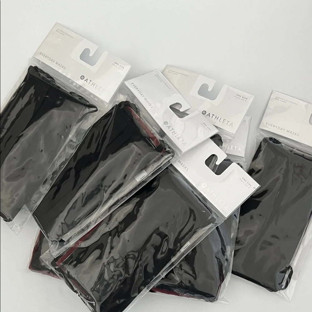 athleta everyday mask, black and assorted colors 5pk, one size